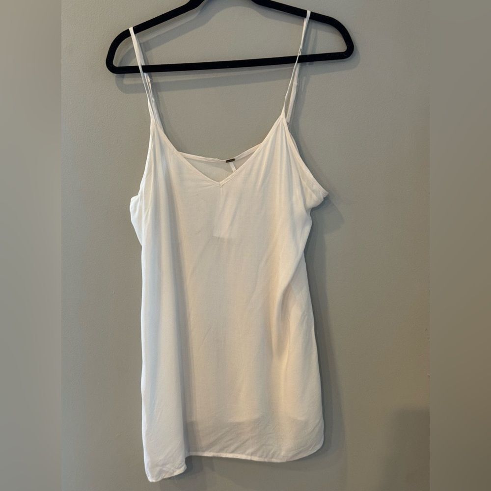 Free People Intimately Slip Dress Womens M White Lace Trim Mini